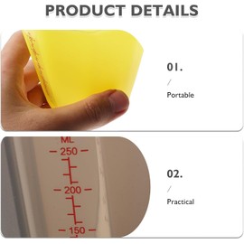 Toyvian 3 Piezas Taza Medidora Plegable de Silicona de 250ml con Diseño Portátil y Ahorro de Espacio para Preparación de Comidas y Líquidos