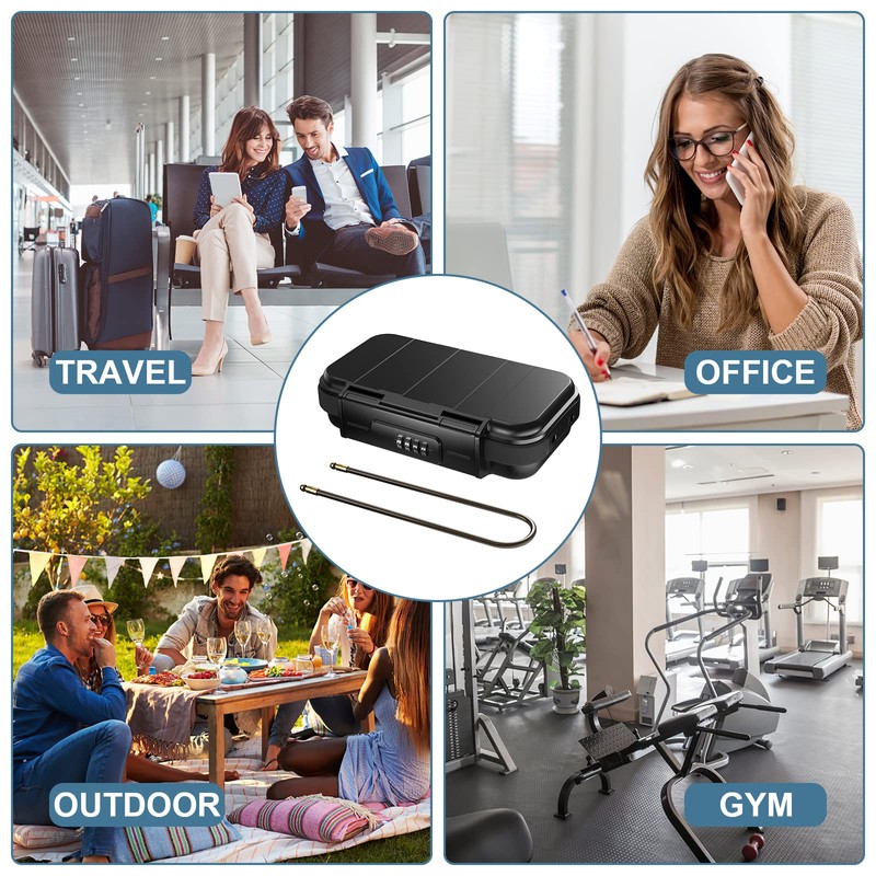 Upgrade Portable Safe, Security Box with Number Code, Waterproof Anti-Theft