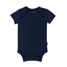 KYTE BABY Short Sleeve Unisex Baby Bodysuits, Rayon Made From Bamboo Material (6-12 Months, Navy)
