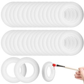 Garneck 30pcs Foam Wreath Rings 2.87in DIY Craft Foam Wreaths Round Rings Foam Circles Wedding Rings for Crafting Easter Christmas Wedding Crafts