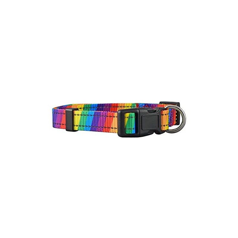 Native Pup Reflective Dog Collars (Large, Rainbow)