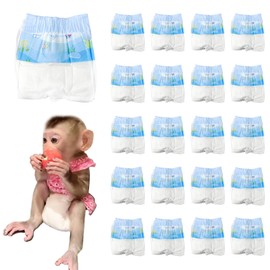 Disposable Monkey Diapers,Marmoset Diapers with Adjustable Elastic Waistline,Monkey Diapers for Pet Monkeys,Ultra Absorbent Leak-Proof,For Marmosets、capuchin Monkeys、proboscis Monkey Etc.(20PCS) (xxs)
