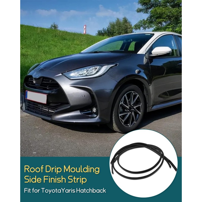 Roof Trim Molding Kit Fit for Toyota Yaris Hatchback 2006-2011,