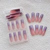 French Tip Press On Nails Long Square Fake Nails With