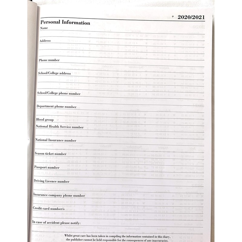 Academic Diary 2024-2025 A5 WTV Week to View - NEVY