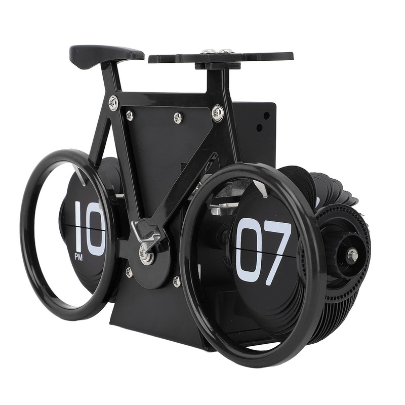 Vintage Flip Desk Clock Bike Shape Retro Mechanical Battery Powered