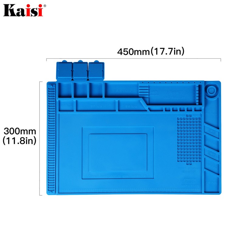 Kaisi Heat Insulation Silicone Repair Mat with Scale Ruler and