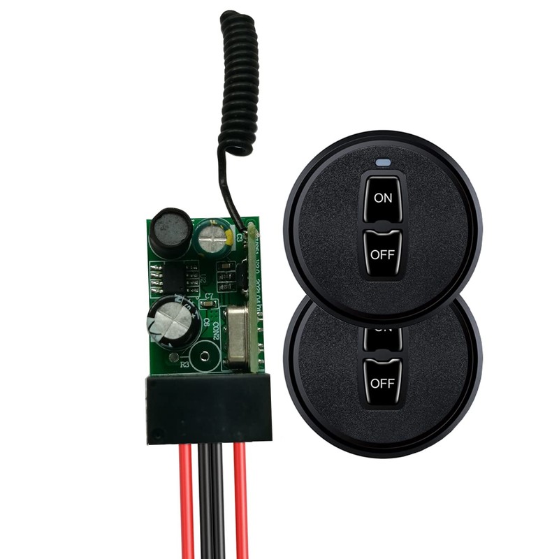Meskliu 12V Wireless Mini Remote Control Switch, DC 12V/24V/48V/10A Relay