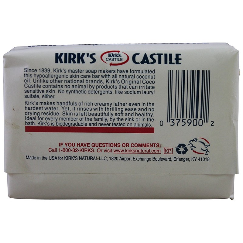 Bar Soap, Castile, Original Coco, 3-Bar Pack, 4 oz.Each
