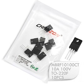 (Pack of 10 Pieces) Chanzon MBRF10100CT Schottky Barrier Rectifier Diodes 10A 100V TO-220F (ITO-220AB) 10 Amp 100 Volt