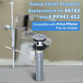 Dreyoo 2 Pack 6-1/4 inch Bathroom Lavatory Faucet Pop Up Ball Rod, Pivot Rod Replacement for 86783 and PP941-652, Compatible with Price Pfister Bathroom Sink Pop up Stopper, Ball 0.6 Inch, Chrome