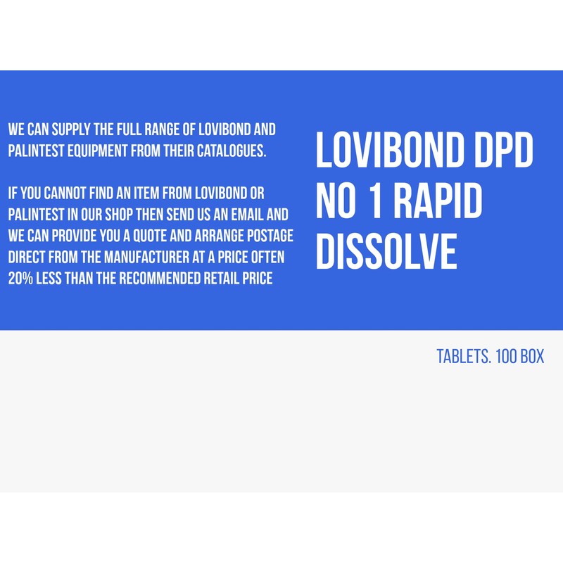 TEST ALL WATER - Lovibond DPD No 1 Rapid Dissolve