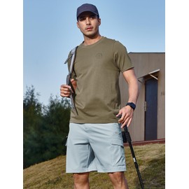 NORTHYARD Men's Hiking Cargo Shorts Dress Lightweight 9" Outdoor Sports Work Shorts Golf Casual Hike Camping with 7 Pockets Exercise Greyblue 2XL