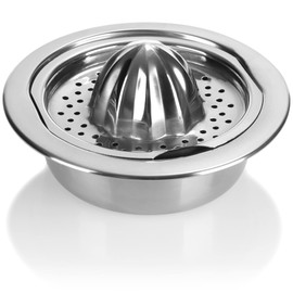 com-four® Stainless Steel Citrus Juicer - Juicer for Lemons, Oranges, Limes - Hand Juicer for Kitchen (1 Piece Citrus Juicer Stainless Steel)