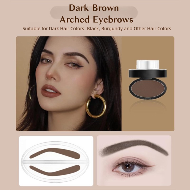 Eyebrow Stamp Powder, Brow Pro Stamp Dark Brown, Waterproof Arched