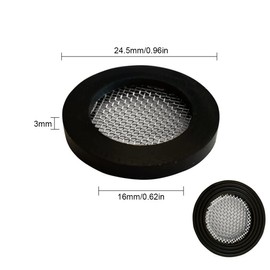 Pack of 8 Rubber Washers Seal with Strainer 24.5 x 16 mm Diameter for 3/4 Inch Inlet Hose Thread Connection