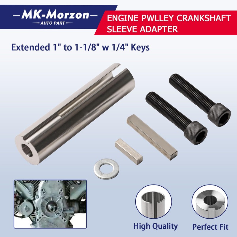 Engine Pulley Crank Shaft Sleeve Adapter Extended 1" to 1