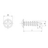 Osato 545-238 Drill Screws, Thin Washers, 0.2 inches (4 mm)