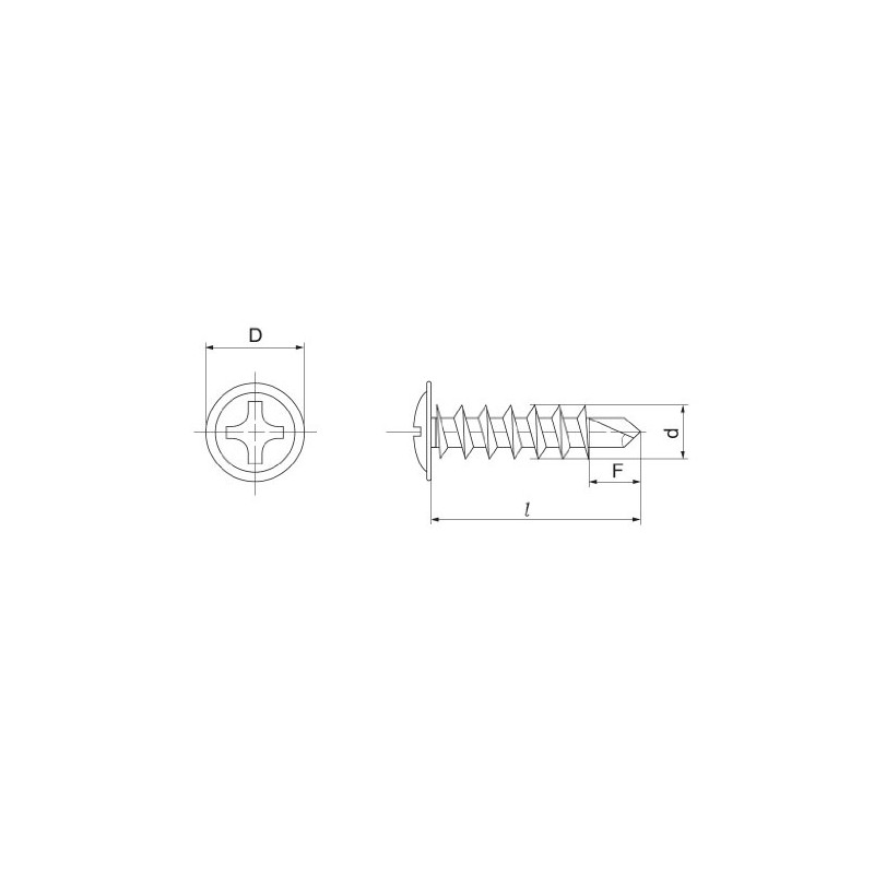 Osato 545-238 Drill Screws, Thin Washers, 0.2 inches (4 mm)