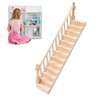 TKSE Dollhouse Staircase, Miniature Doll House Stairs Glossy Rounded Corners
