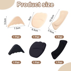 ZORVUJI Schuhfüller für zu große Schuhe, 6 Paar Verstellbare Einlegesohlen und Fersenpolster, Wiederverwendbare High Heel Pads, Schuhverkleinerer für Damen und Herren