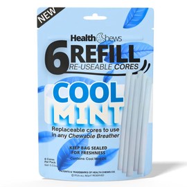 6 Pack Refill Essential Oil Aromatherapy Cores for Health Chews Chewable Breather:_Cool Mint 6 Refill Cores