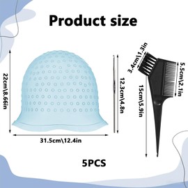 keyxer 2 Stück Silikon Highlight Kappe, Strähnenhaube mit 2 Stahlnadel und 1 Haarfärbekamm, Strähnchenhaube Haare Färben Hervorhebung, Die Haarstyling Werkzeuge für Frauen und Mädchen Bläst