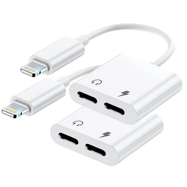 CHAOPAI [Apple MFi Certified] 2PACK Dual Lightning Headphone Adapter for