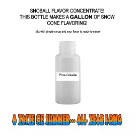 SUMMER SNOW ENTERTAINMENT PINA COLADA Snow CONE/SHAVED ICE Flavor GALLON CONCENTRATE #1 FLAVOR IN WORLD