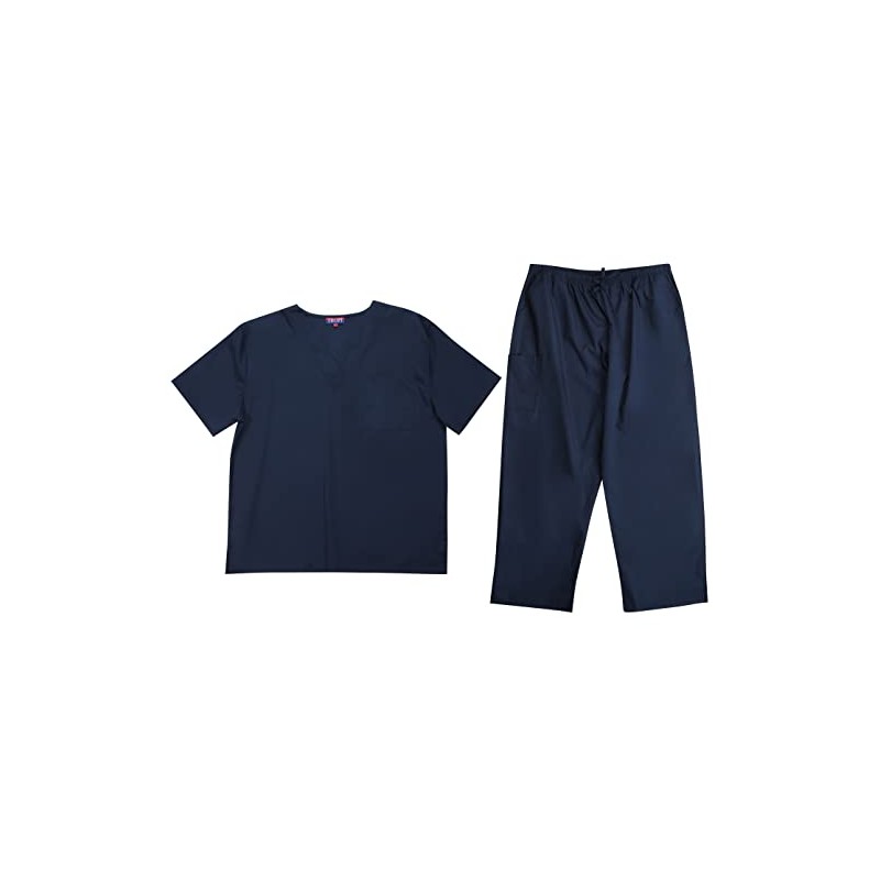 Tropi Conjunto de uniforme médico para hombre, cuatro bolsillos (cuello