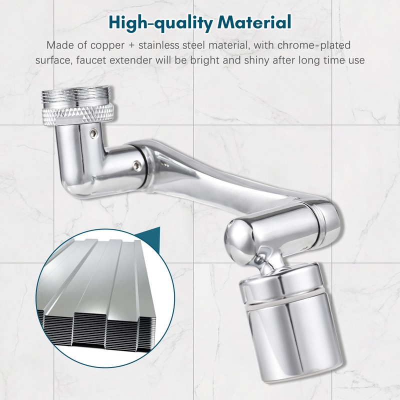 Aoresac Universal Swivel Faucet Extender 1440° Rotating Faucet Aerator with