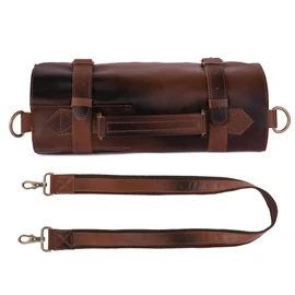 Vintage Style Handmade Full Grain Leather 7 Pocket Chef Bag for Small Tools Chef Case Tool Roll Storage Bag for Chef (Distressed Brown)