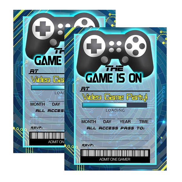 Silly Goose Gifts Video Game Themed Party Supplies for Your Gamer (Invitations) 12 Invites