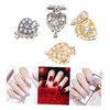 BIUDECO 4Pcs Heart Box Nail Art Studs Love Shape Nail