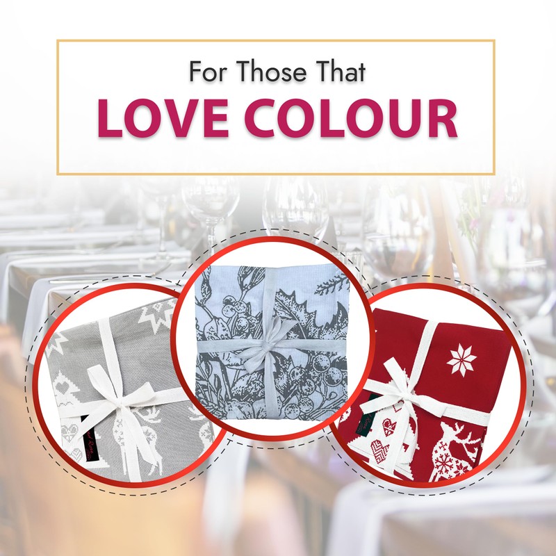 Ragged Rose Natalie Xmas Servietten, rot, 4 Stück