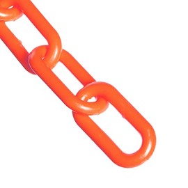 Mr. Chain Plastic Barrier Chain, Traffic Orange, 1.5-Inch Link Diameter, 25-Foot Length (30013-25)