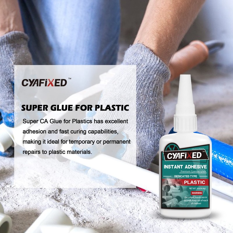 CYAFIXED Super Glue for Plastic, Professional Grade Cyanoacrylate (CA) Instant