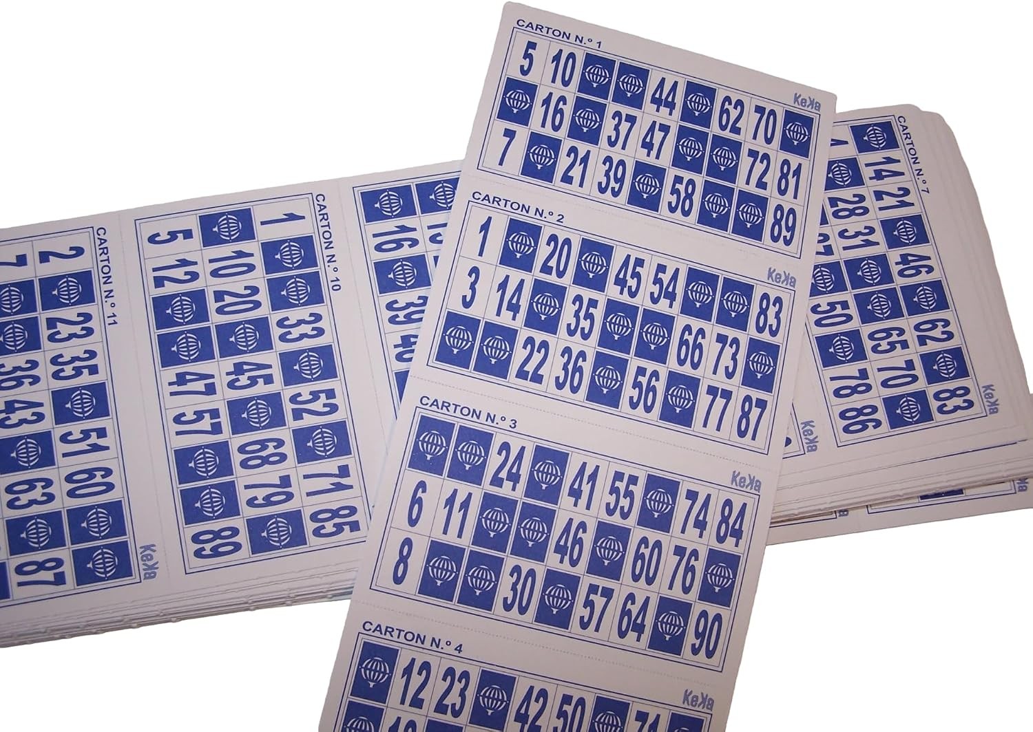 KEKA 300 Cajas de Bingo con 90 Bolas (Azul)