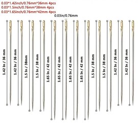 12pcs/set Random Color Side Hole Household Sewing Needles, Stainless Steel Sewing Needles, Sewing Accessories For DIY Crafting