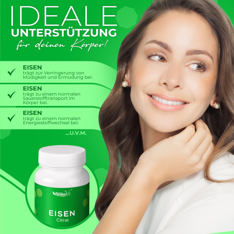 Iron Capsules by BjökoVit | High Dose & Vegan |