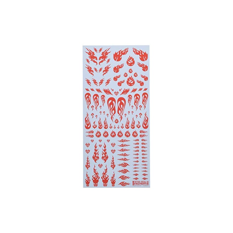 Haikyu Parts TTD-03-RED Tattoo Decal, 03, Fire Red, 1 Piece,