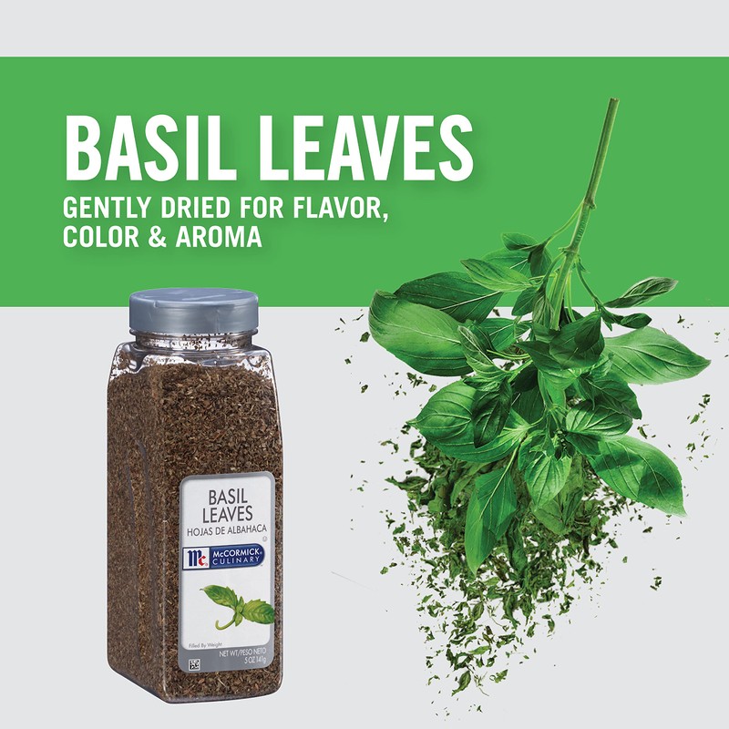 McCormick Culinary Basil Leaves, 5 oz - One 5 Ounce