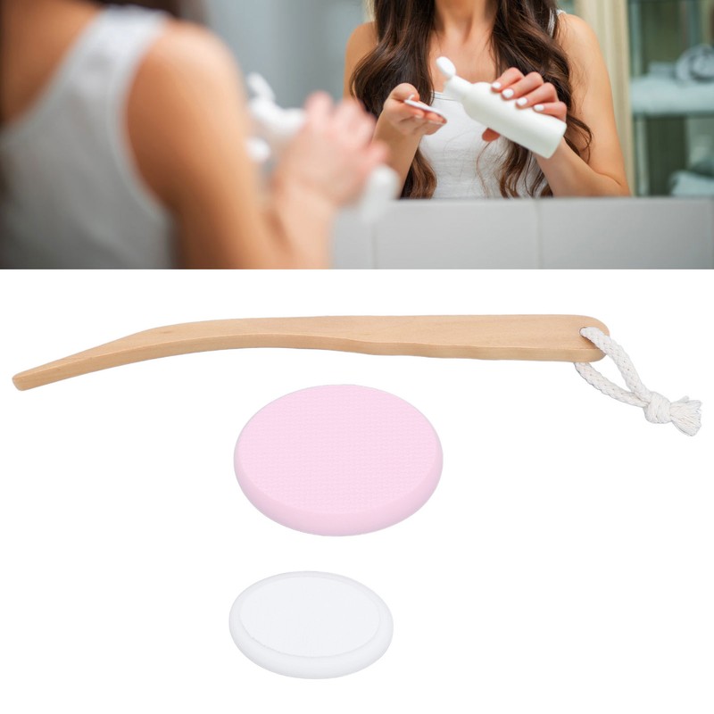 Lotion Applicator Long Handle Back Cream Applicator with 4 Replaceable