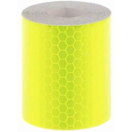 Pclife Reflective Tape Night Fluorescent Tape Outdoor Waterproof Safety Display Tape Reflective Seal Concrete Reflective Sticker Bicycle Car Decoration Safety Indicator Reflective Tape 2.0 x 16.8 ft (5 x 3 m) (Gold)