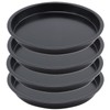 Kellegour Set of 4 Pizza Trays, Stainless Steel, Round, Non-Stick