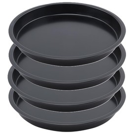 Kellegour Set of 4 Pizza Trays, Stainless Steel, Round, Non-Stick Coating Pizza Baking Trays, Made of Coated Carbon Steel for Pizza, Cakes, Quiche