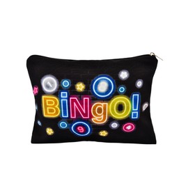 Sisadodo Bingo Lovers Travel Toiletry Bag for Women Men Makeup Cosmetic Storage Bag for Gambling Player Lover Small Neon Bingo Dabber Pouch for Casino Lovers Christmas Birthday Gifts Bag for Gambler