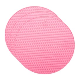 uxcell 3pcs Silicone Jar Opener Pads, 17.5cm/7" Texture Can Opener Multipurpose Round Bottle Lid Opener Non-Slip Coasters for Weak Hands Seniors Children, Pink