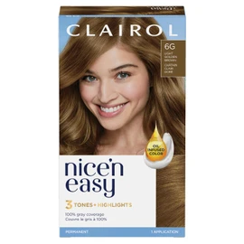 Clairol Nice'n Easy Permanent Hair Dye, 6G Light Golden Brown Hair Color, 1 Count