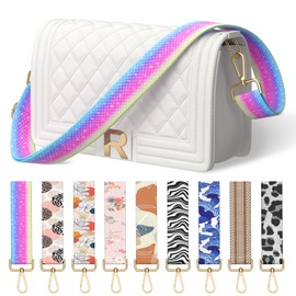 Gukeniu Wide Shoulder Strap Purse Strap Adjustable Replacement Crossbody Handbag Extender Bag Belt, Rainbow Mermaid